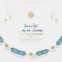 Ramadan Kareem decorative social media post with intricated border and pattern vector