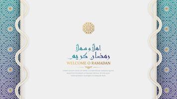 Ramadan Kareem decorative social media post with intricated border and pattern vector