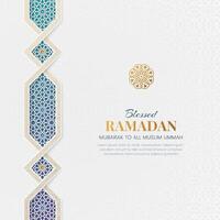 Ramadan Kareem decorative social media post with intricated border and pattern vector