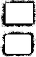antique photo frame, black and white grunge frames with a border, two black and white frames set with a grunge texture, vintage photo frame vector