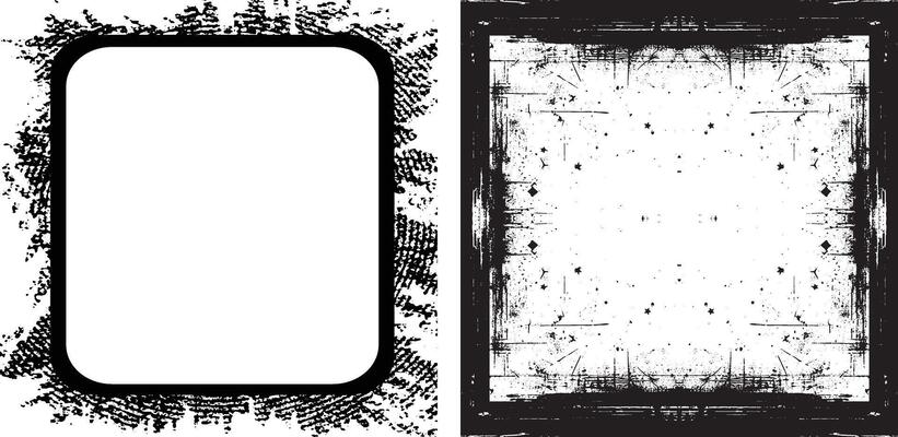 grunge frame with black and white background, set of grunge banners, grunge frame set, vintage set of grunge frames,
