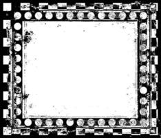 a black and white square frame with a checkered pattern, grunge frame border for your design, A square grunge frame, Vintage grunge border black and white square frame with a white background, vector
