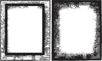 antique photo frame, black and white grunge frames with a border, two black and white frames set with a grunge texture, vintage photo frame vector