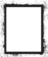a black and white halftone pattern with a frame, A square vintage photo frame, grunge frame vector