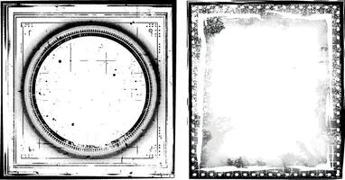 a black and white photo frame with a grunge effect,black and white frames set with a grunge texture, square vintage photo frame vector
