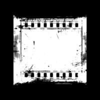 a black and white photo frame with a white background vector