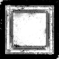 grunge frame with black and white background, vintage grunge squarer frame border vector