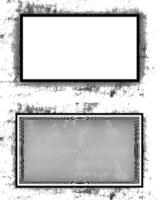 two black and white frames with a grunge texture vector