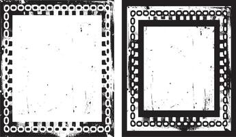 two black and white frames with a chain pattern, grunge frame with black and white stripes, grunge frame background, black and white frame, vector