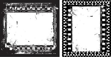 grunge frame background, black and white frame, vector