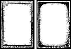 antique photo frame, black and white grunge frames with a border, two black and white frames set with a grunge texture, vintage photo frame vector