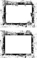 two black and white frames with grunge paint, old frame with a frame, antique photo frame, black and white grunge frames with a border, two black and white frames set vector