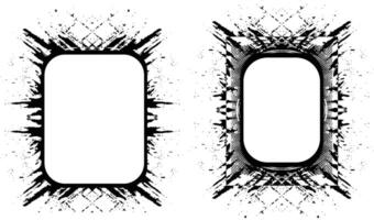 a black and white photo frame with a grunge effect,black and white frames set with a grunge texture, square vintage photo frame vector