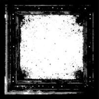 grunge frame with black and white paint , Vintage grunge border black and white square frame with a white background, A square vintage photo frame, vector