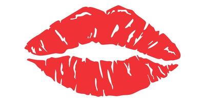 isolated red lip print illustration vector