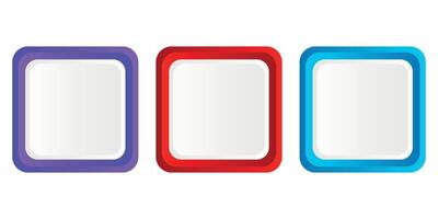 Collection of colorful square buttons vector