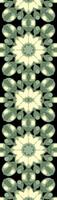 Divider banner with green yellow nature theme. Flower and butterfly kaleidoscope image. Artistic pattern, interior design, home accessories, web banner. Bookmark print. Geometric tapestry design. vector