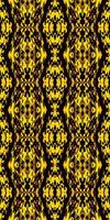 Seamless vertical vibrant geometric pattern. Interlocking diamond and triangle shapes. Ethnic-inspired design. Bold orange, yellow, and black color palette. Festive and spooky atmosphere. vector