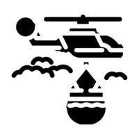 firefighting helicopter glyph icon illustration vector