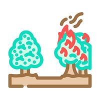 firebreak line wildfire disaster color icon illustration vector