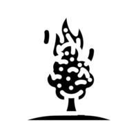flaming tree wildfire disaster glyph icon illustration vector