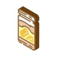 nut butter jar vegan food isometric icon illustration vector