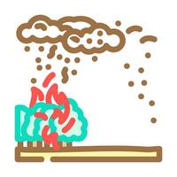 ash cloud wildfire disaster color icon illustration vector