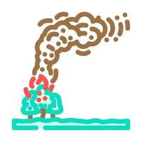 smoke cloud wildfire disaster color icon illustration vector