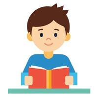 a cute and smart reading book on desk vector