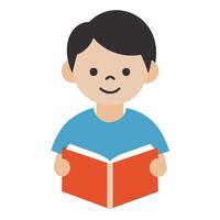 boys are reading book on desk vector