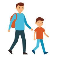 beautiful learners going to school vector