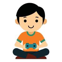 smart playing games sitting vector