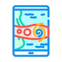path map hurricane disaster color icon illustration vector