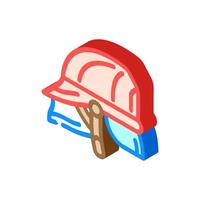 firefighter helmet wildfire disaster isometric icon illustration vector
