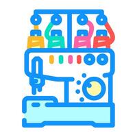 serger machine dressmaking fashion color icon illustration vector