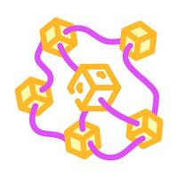 decentralized network cryptocurrency mining color icon illustration vector