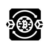 blockchain transaction cryptocurrency mining glyph icon illustration vector