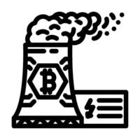 power consumption cryptocurrency mining line icon illustration vector
