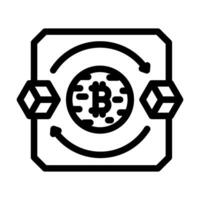 blockchain transaction cryptocurrency mining line icon illustration vector