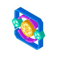 blockchain transaction cryptocurrency mining isometric icon illustration vector