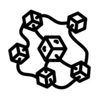 decentralized network cryptocurrency mining line icon illustration vector