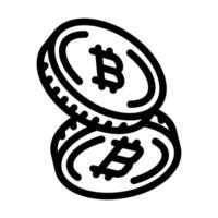 cryptocurrency token cryptocurrency mining line icon illustration vector