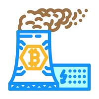 power consumption cryptocurrency mining color icon illustration vector