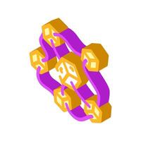 decentralized network cryptocurrency mining isometric icon illustration vector