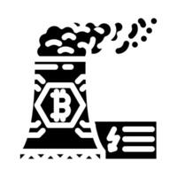 power consumption cryptocurrency mining glyph icon illustration vector