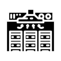cooling system cryptocurrency mining glyph icon illustration vector