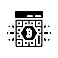 calculator cryptocurrency mining glyph icon illustration vector