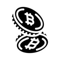 cryptocurrency token cryptocurrency mining glyph icon illustration vector
