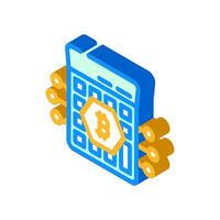 calculator cryptocurrency mining isometric icon illustration vector