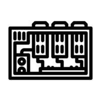 rig setup cryptocurrency mining line icon illustration vector